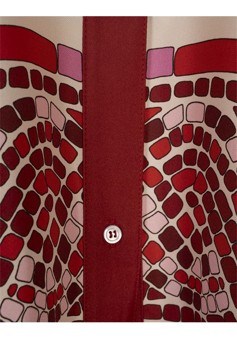 Foulard Shirt - Cobra Placée Red in Silk Twill LA DOUBLE J | SHI0059-SIL006COB01RE01